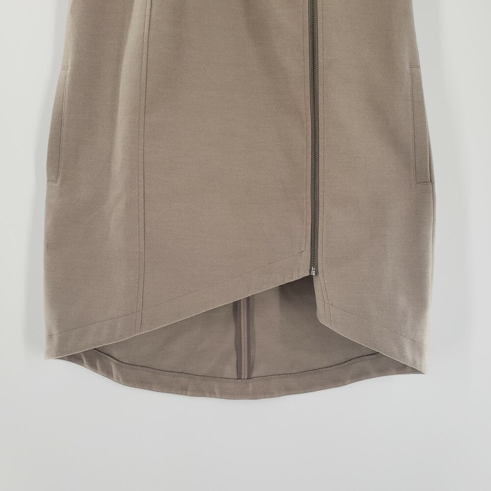 Valette Dress Womens Large Beige Zip Up Asymmetrical Hem Structured Pockets - Picture 4 of 8